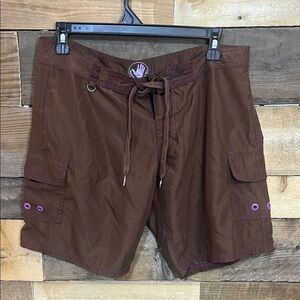 Bodyglove Junior Women’s Brown Board Shorts with Purple Details